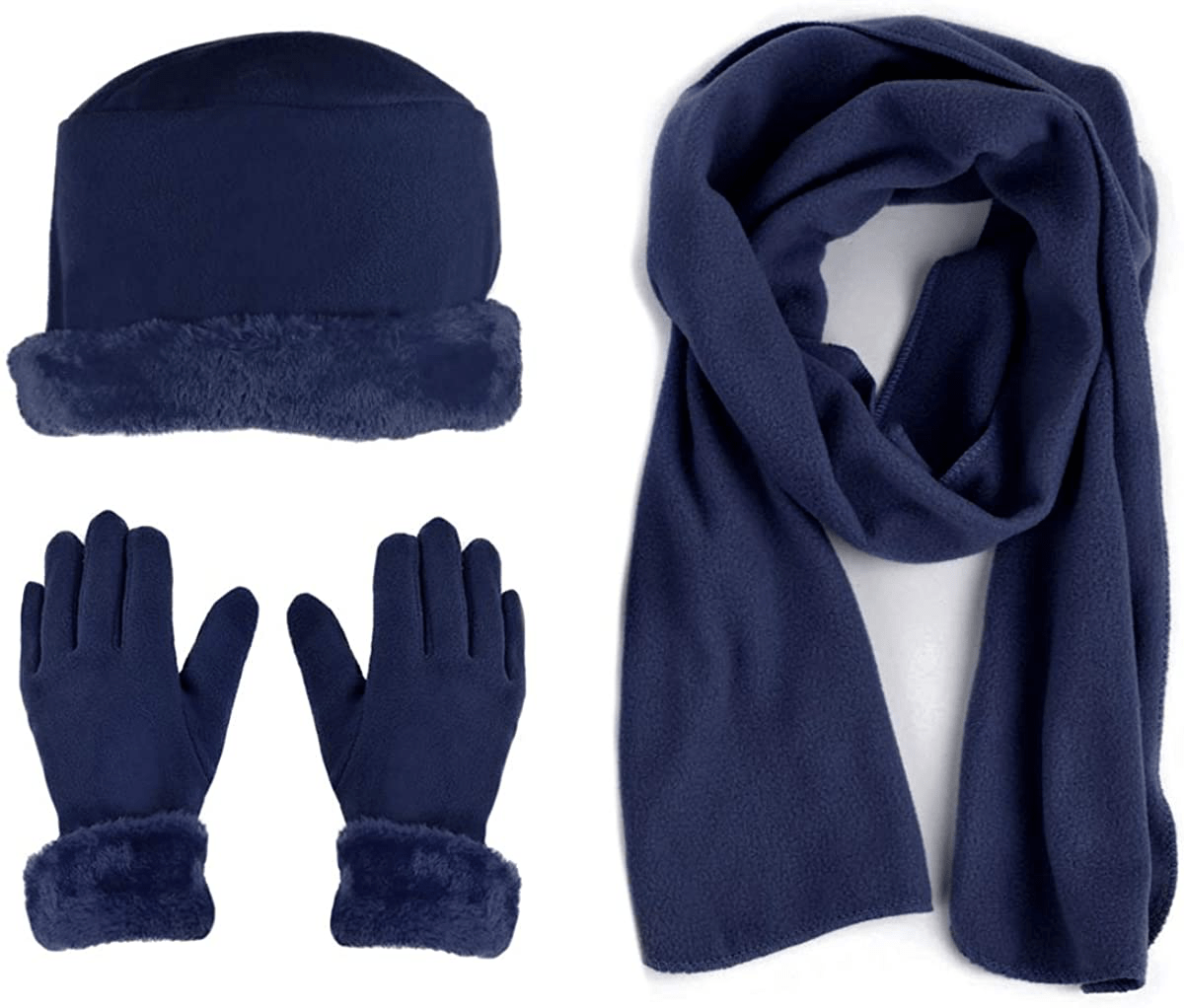 Women's Warm Fleece Winter - Women's Hat and Glove Set + Hats Gloves Scarves for Women Arts & Entertainment > Party & Celebration > Gift Giving boxed-gifts Navy  
