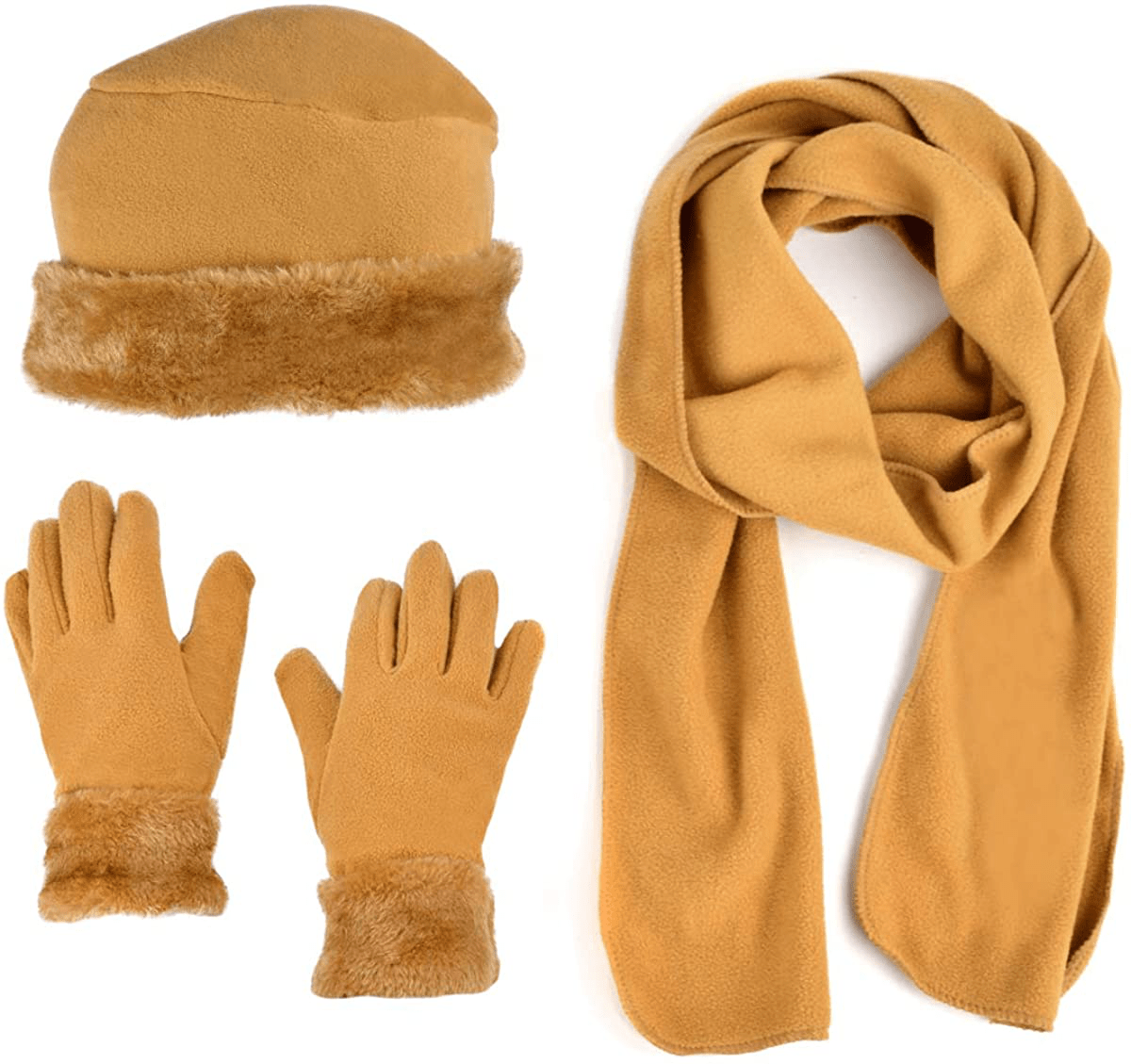 Women's Warm Fleece Winter - Women's Hat and Glove Set + Hats Gloves Scarves for Women Arts & Entertainment > Party & Celebration > Gift Giving boxed-gifts Taupe  