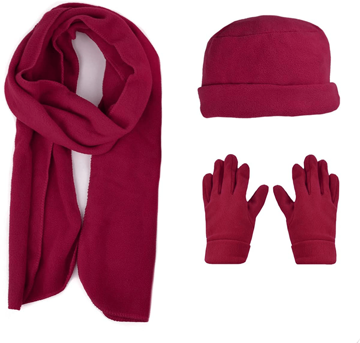 Women's Warm Fleece Winter - Women's Hat and Glove Set + Hats Gloves Scarves for Women Arts & Entertainment > Party & Celebration > Gift Giving boxed-gifts Burgundy 50  
