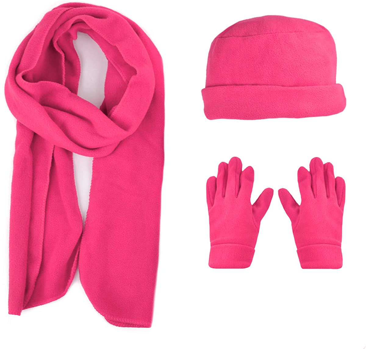 Women's Warm Fleece Winter - Women's Hat and Glove Set + Hats Gloves Scarves for Women Arts & Entertainment > Party & Celebration > Gift Giving boxed-gifts Hot Pink 50  