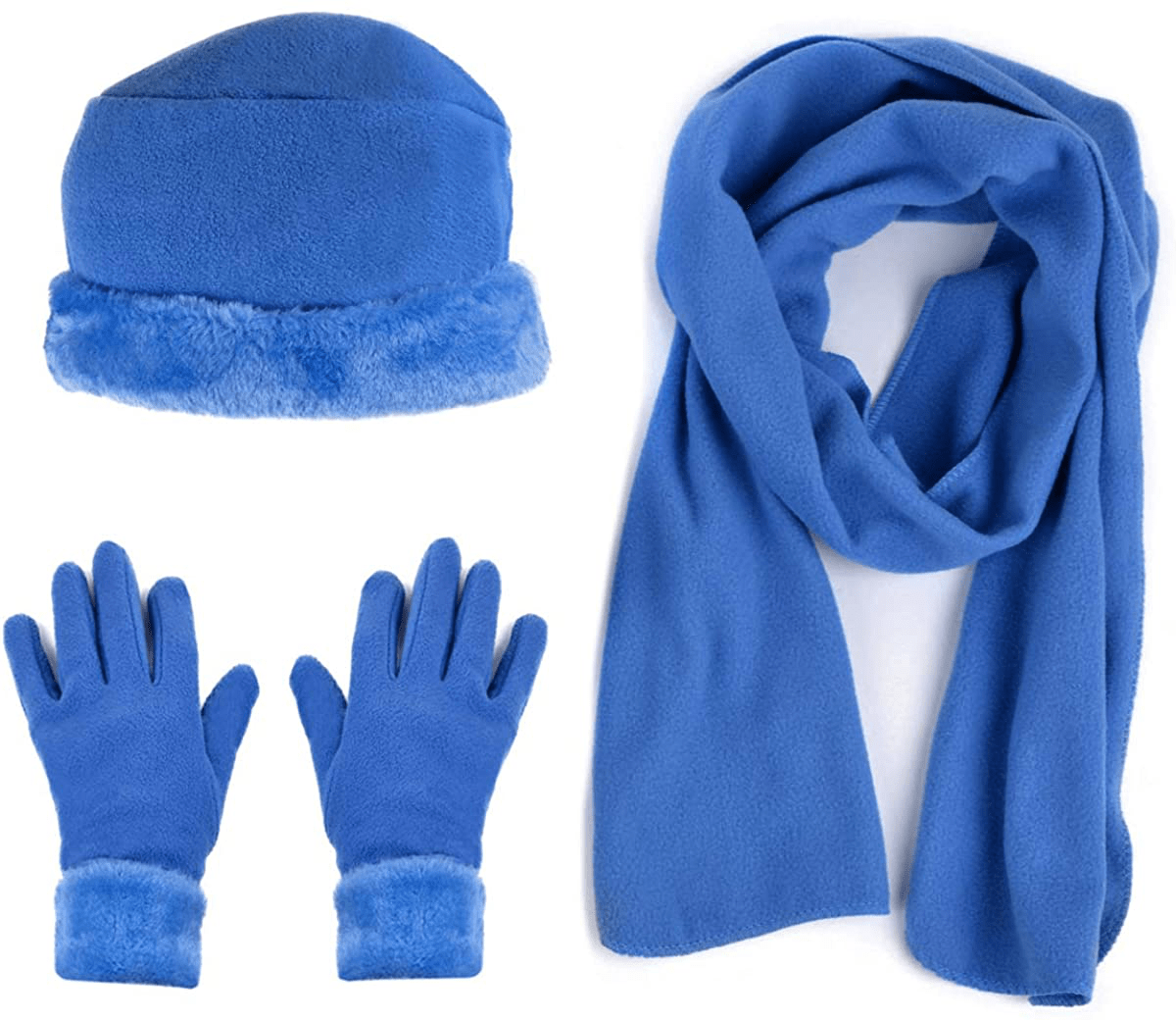 Women's Warm Fleece Winter - Women's Hat and Glove Set + Hats Gloves Scarves for Women Arts & Entertainment > Party & Celebration > Gift Giving boxed-gifts French Blue  
