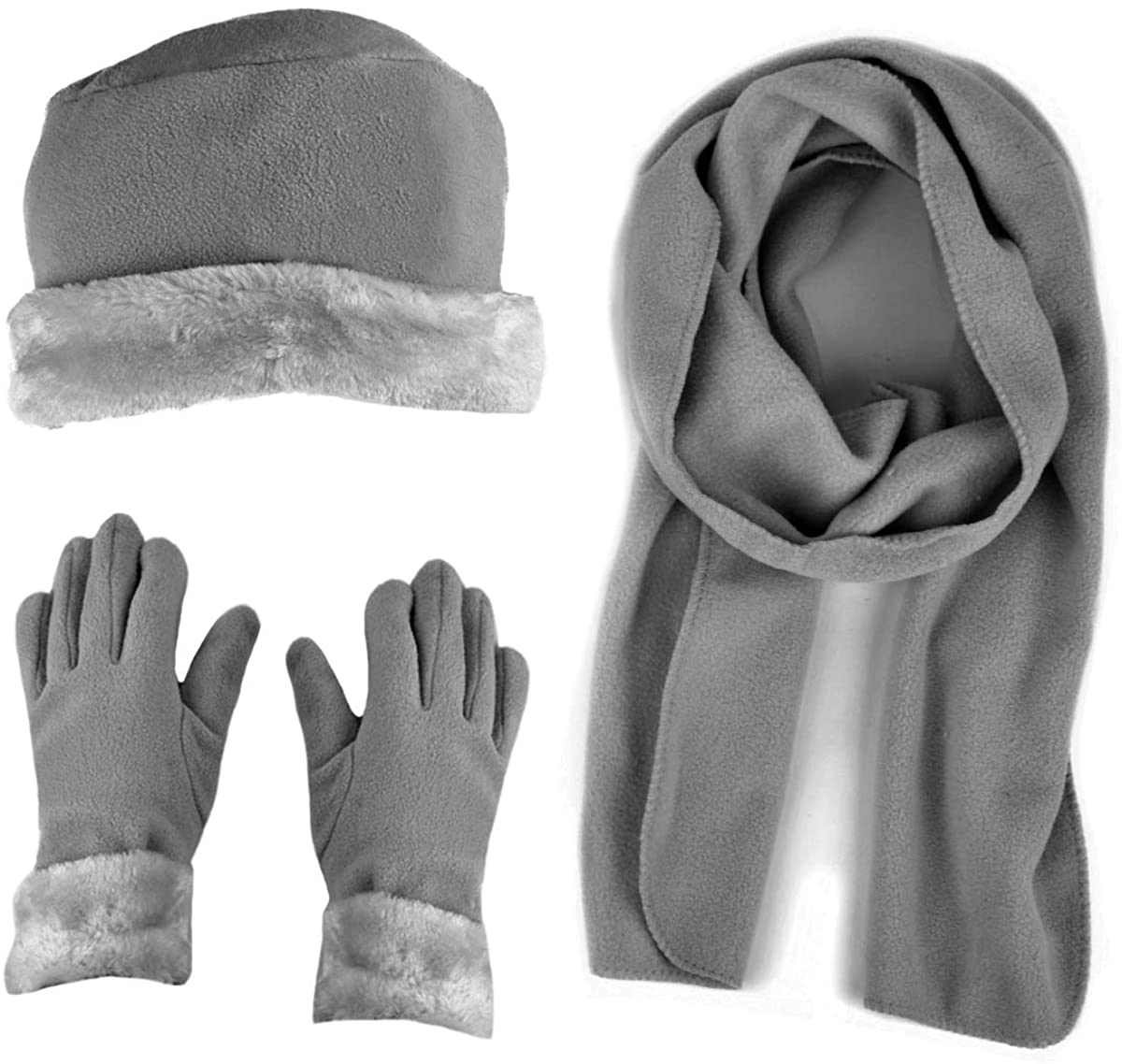 Women's Warm Fleece Winter - Women's Hat and Glove Set + Hats Gloves Scarves for Women Arts & Entertainment > Party & Celebration > Gift Giving boxed-gifts Charcoal  
