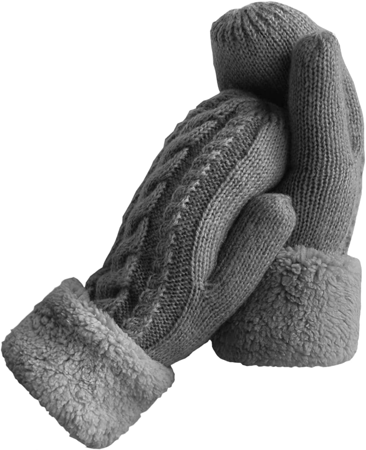 Women'S Winter Gloves Warm Lining - Cozy Wool Knit Thick Gloves Mittens in 11 Color Apparel & Accessories > Clothing Accessories > Gloves & Mittens Whiteleopard Dark Gray  