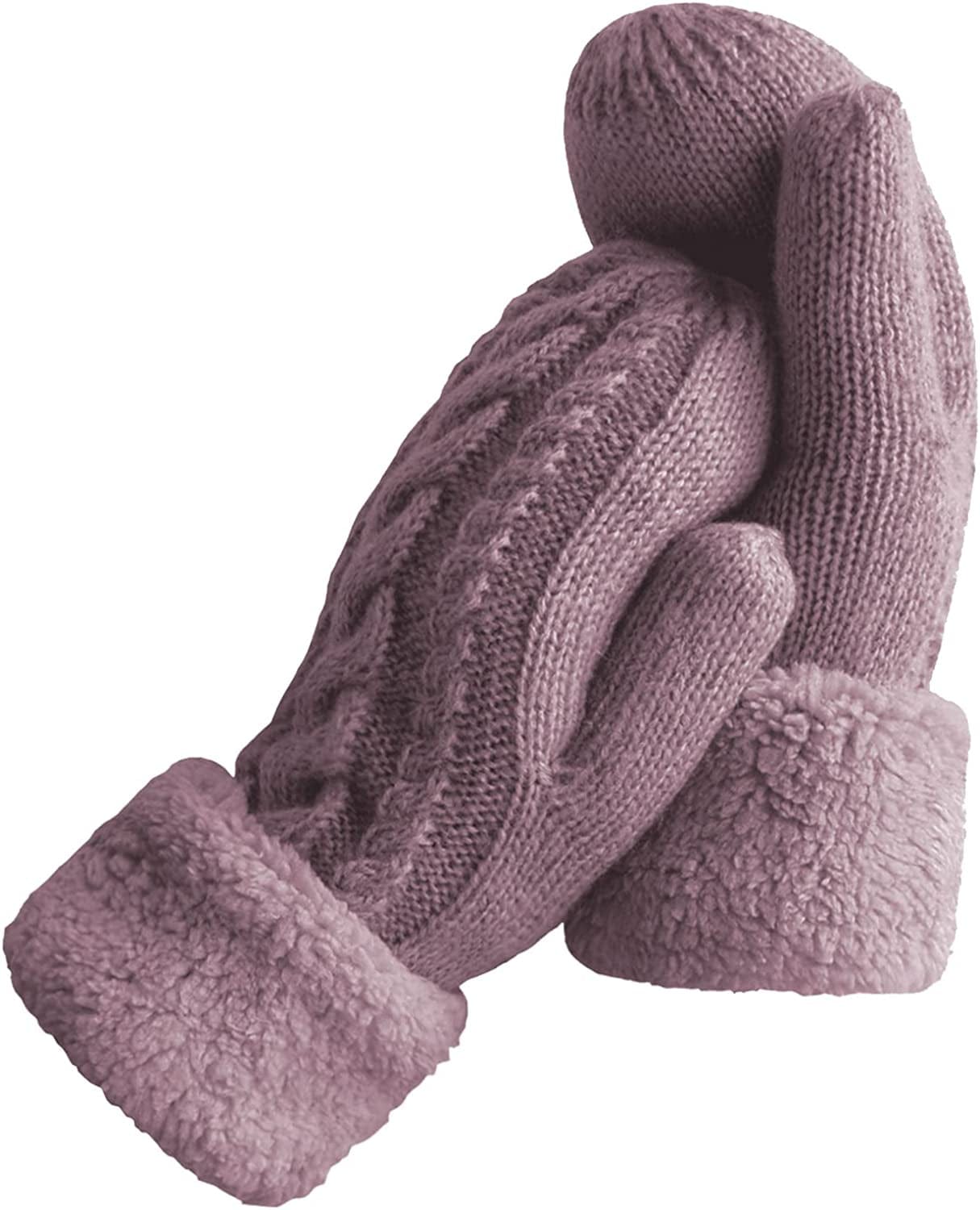 Women'S Winter Gloves Warm Lining - Cozy Wool Knit Thick Gloves Mittens in 11 Color Apparel & Accessories > Clothing Accessories > Gloves & Mittens Whiteleopard Lilac  