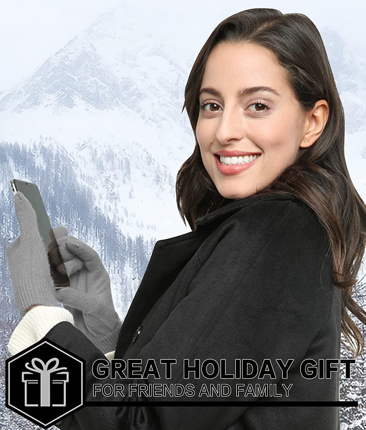 Women'S Winter Touchscreen Stretch Thermal Magic Gloves Warm Wool Knitted Thick Fleece Lined Texting Gloves for Women Apparel & Accessories > Clothing Accessories > Gloves & Mittens FZ FANTASTIC ZONE   