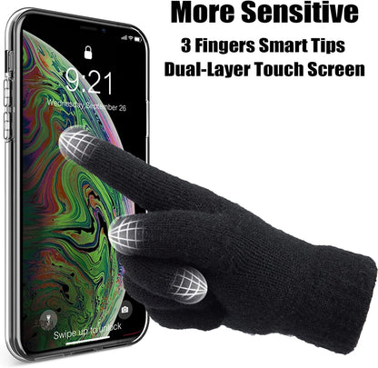 Women'S Winter Warm Touch Screen Gloves Cable Knit Wool Fleece Lined Touchscreen Texting Mittens for Women Apparel & Accessories > Clothing Accessories > Gloves & Mittens ViGrace   