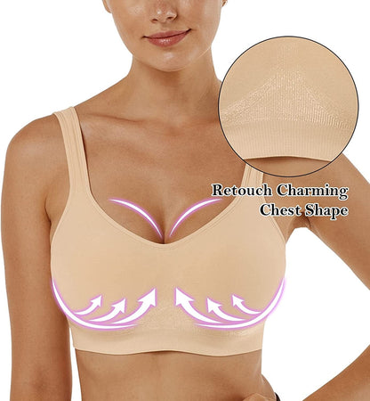 Women'S Wirefree Bras Seamless Full Coverage plus Size Sports Bra for Sleeping Yoga Workout Everyday Wear Bralette