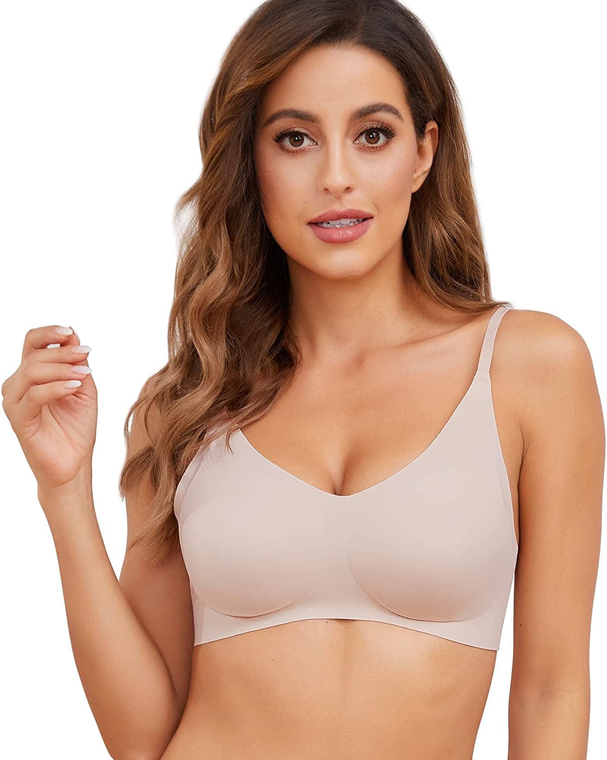 Women'S Wirefree Seamless Adjustable Comfort Stretch Revolution Bra Beige-003 / Small