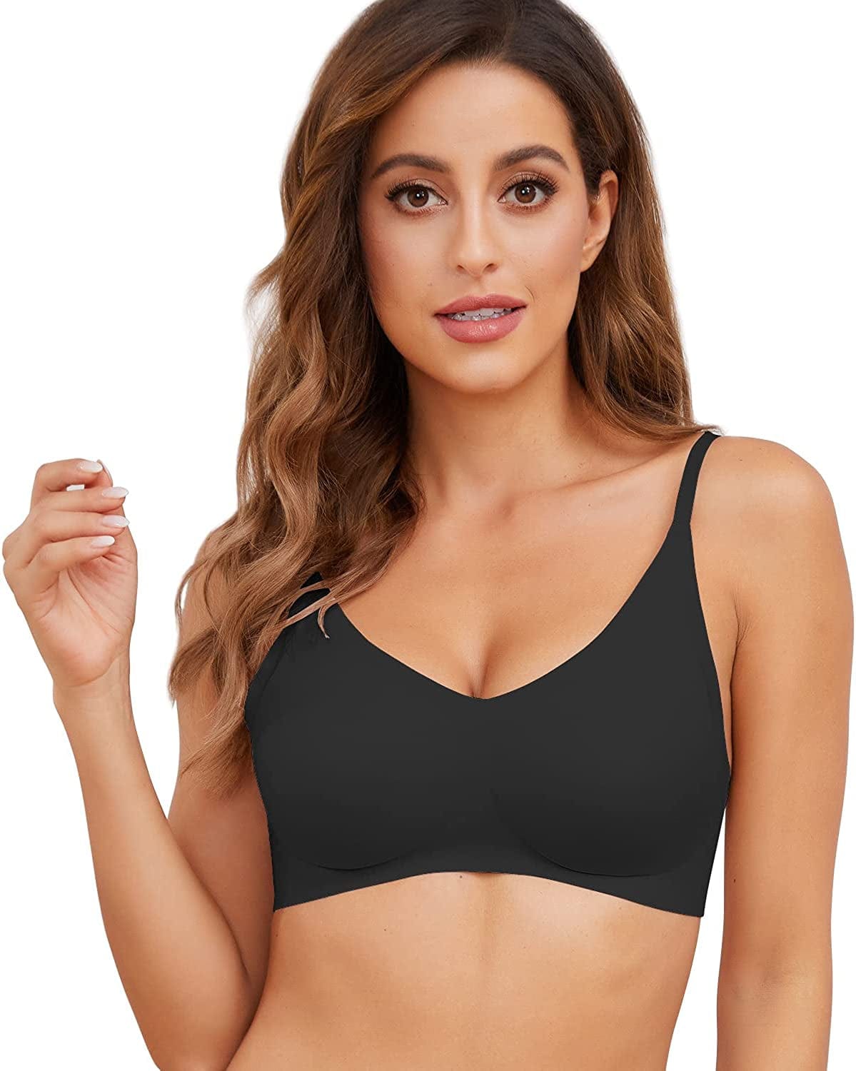 Women'S Wirefree Seamless Adjustable Comfort Stretch Revolution Bra Black-003 / Medium