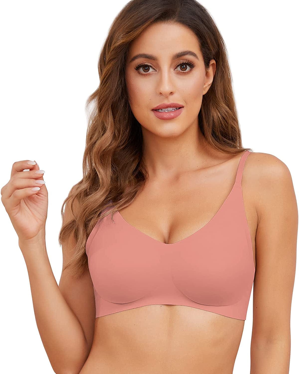 Women'S Wirefree Seamless Adjustable Comfort Stretch Revolution Bra Pink-003 / Small