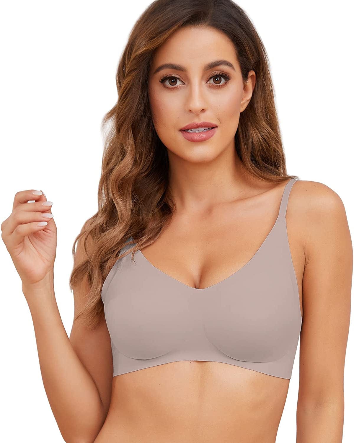 Women'S Wirefree Seamless Adjustable Comfort Stretch Revolution Bra Coffe Brown-003 / Medium
