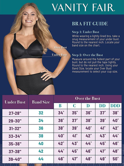 Women’S Wireless beyond Comfort Bra with Seamless Back (34B-44DD)