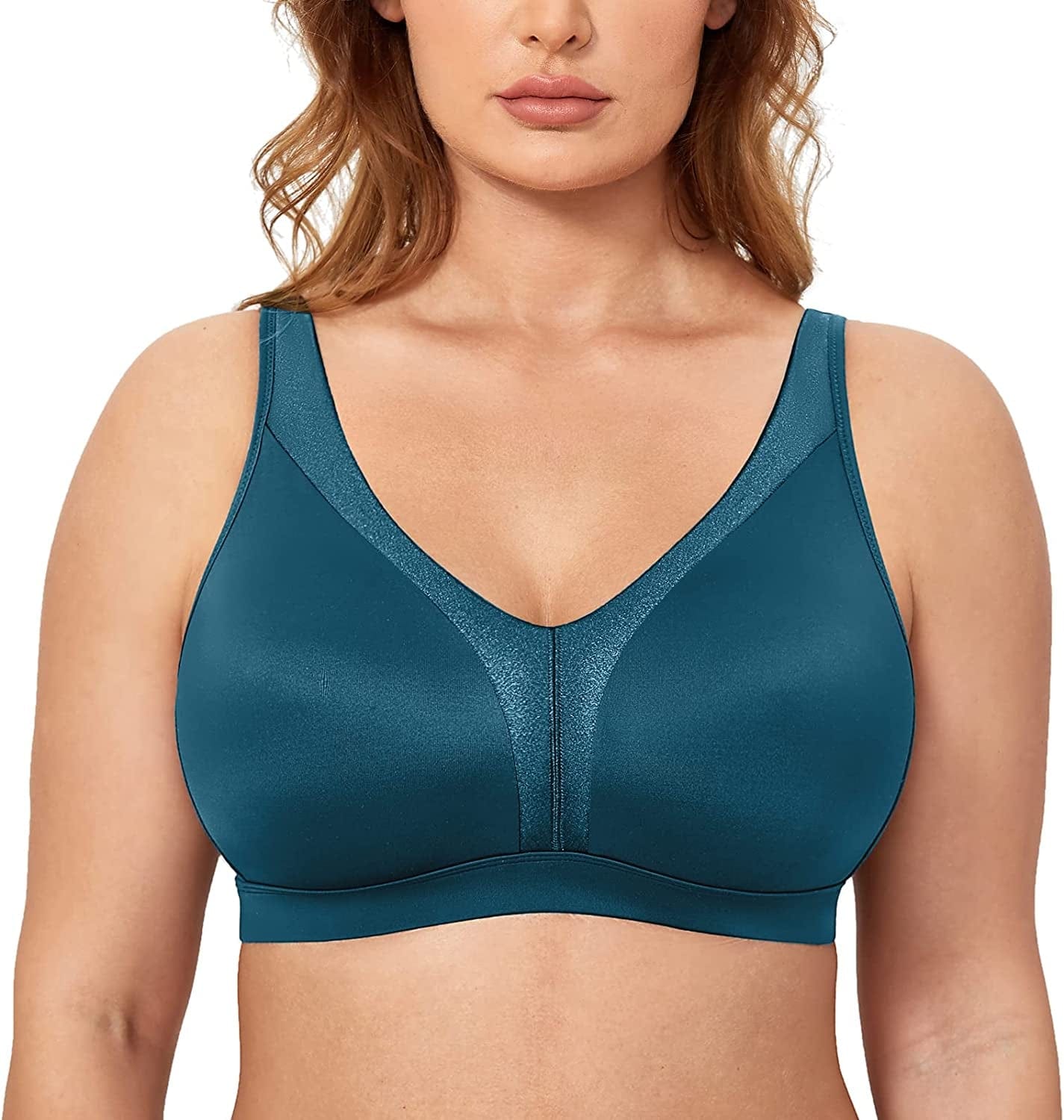 Women'S Wireless Bra plus Size Full Coverage Smooth Unlined Support Peace Mazarine / 38D