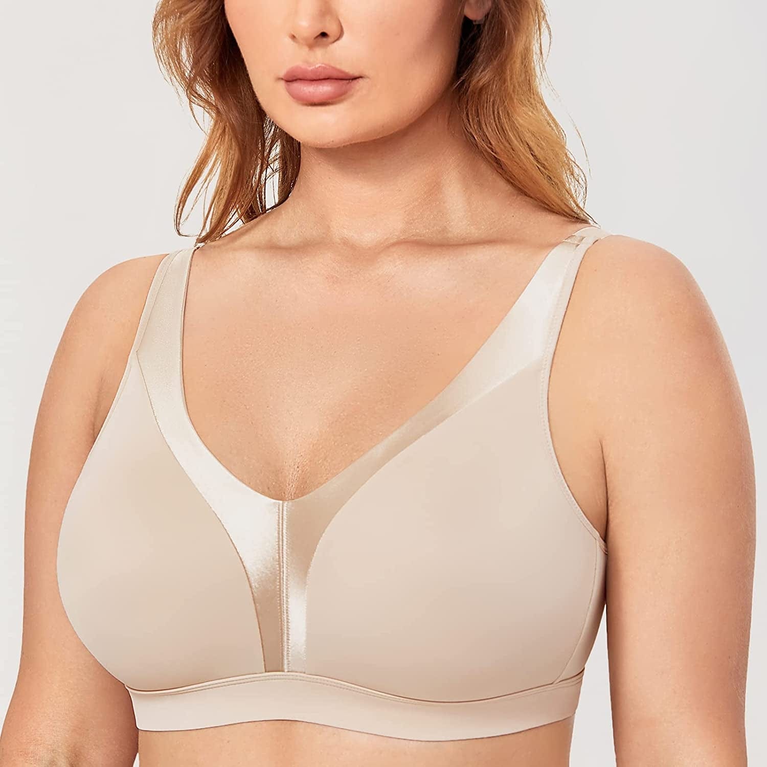 Women'S Wireless Bra plus Size Full Coverage Smooth Unlined Support