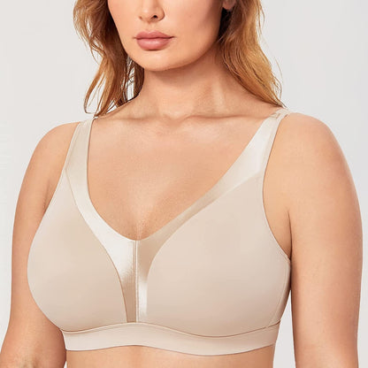 Women'S Wireless Bra plus Size Full Coverage Smooth Unlined Support