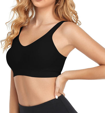 Women'S Wireless Bras Adjustable Comfy Seamless Wirefree Full Coverage Sports Bra plus Size Bralette for Everyday