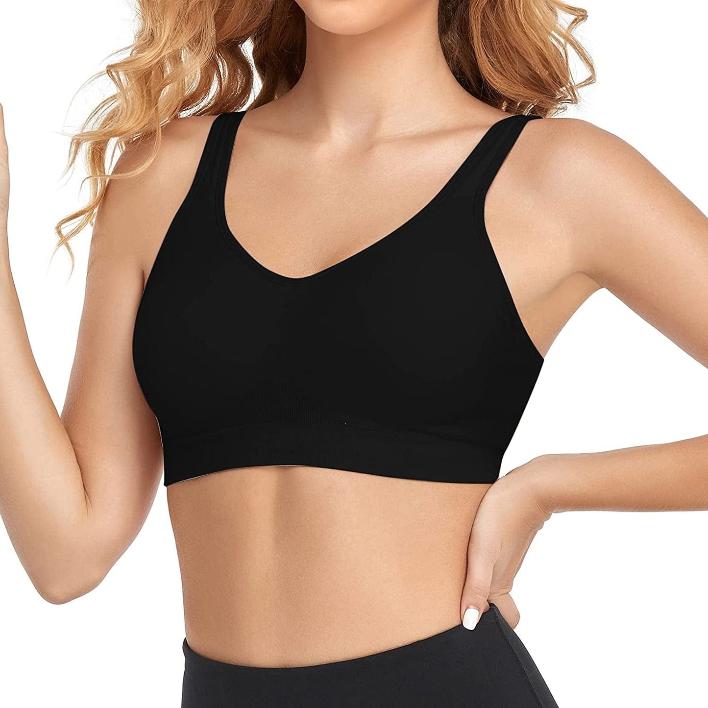 Women'S Wireless Bras Adjustable Comfy Seamless Wirefree Full Coverage Sports Bra plus Size Bralette for Everyday