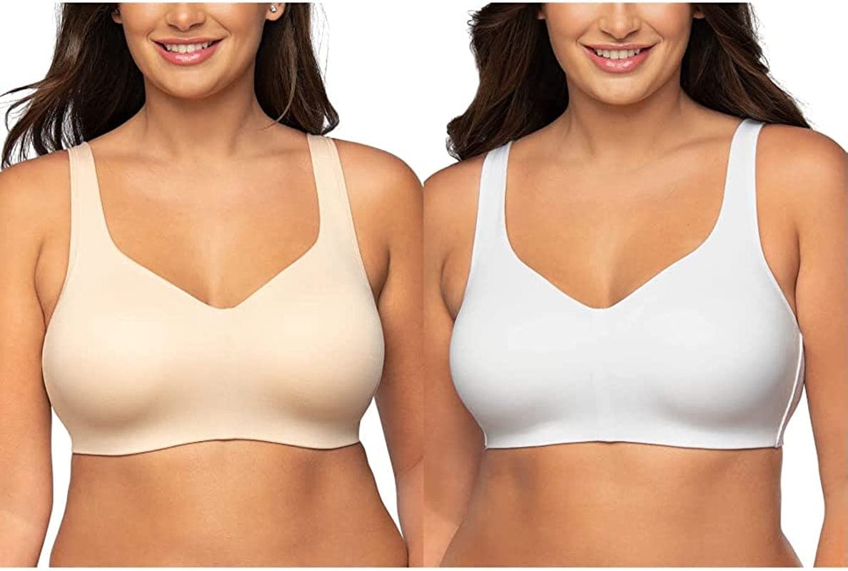 Women'S Wireless Comfort Bra, Customize Your Shape & Support: Convertible Straps, Easy Pullover, Back Smoothing Convertible Straps - 2 Pack Neutral/White / Convertible Straps (72204) / XX-Large