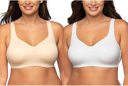 Women'S Wireless Comfort Bra, Customize Your Shape & Support: Convertible Straps, Easy Pullover, Back Smoothing Convertible Straps - 2 Pack Neutral/White / Convertible Straps (72204) / XX-Large
