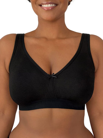 Women'S Wireless Cotton Bra Black Hue / 42G
