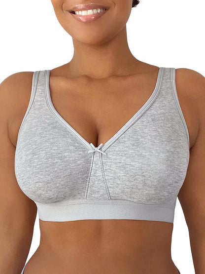 Women'S Wireless Cotton Bra Heather Grey / 46C