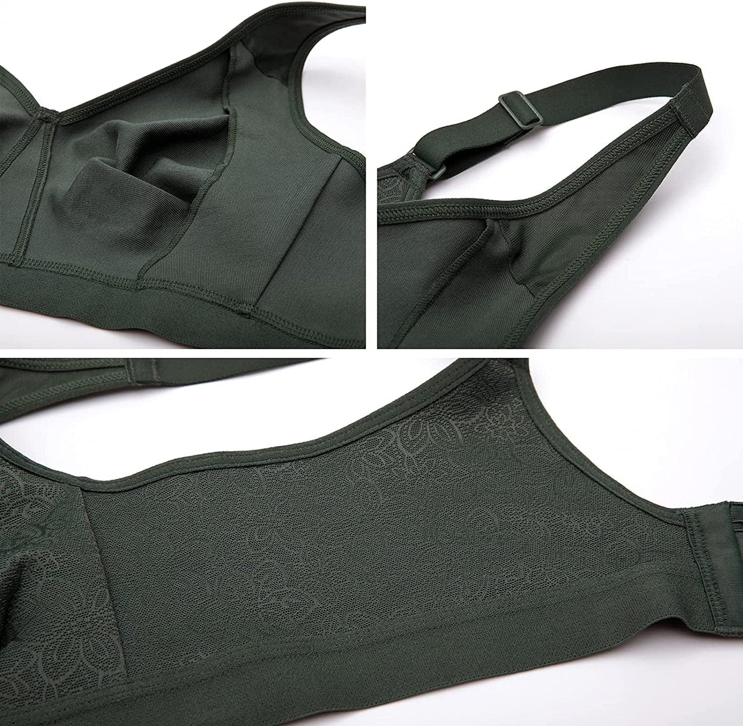Women'S Wireless Cotton Unlined Full Coverage Comfort Support plus Size Bra