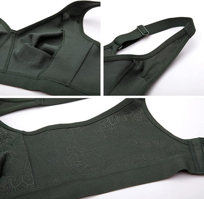 Women'S Wireless Cotton Unlined Full Coverage Comfort Support plus Size Bra