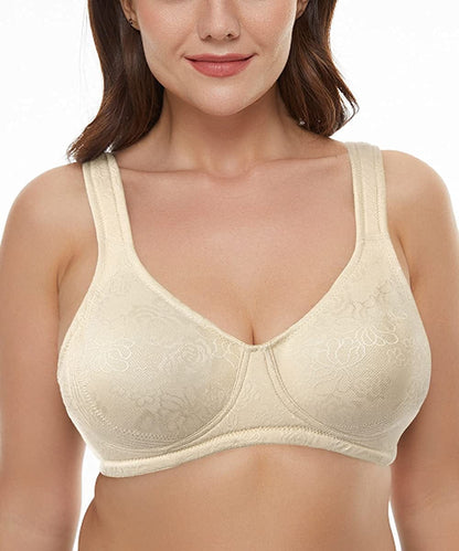 Women'S Wireless Minimizer Bra plus Size Non-Padded Soft Full Figure Bra Nude 1 / 36D