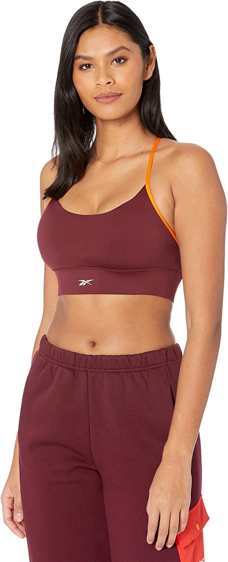 Women'S Workout Ready Low Impact Strappy Sports Bra Maroon / X-Large