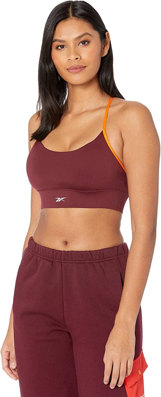 Women'S Workout Ready Low Impact Strappy Sports Bra Maroon / X-Large