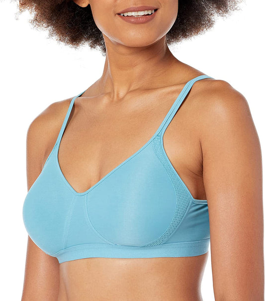 Women'S X-Temp Wireless Bra with Cooling Mesh, Full-Coverage, Convertible T-Shirt Bra Milky Way Blue Heather / Large