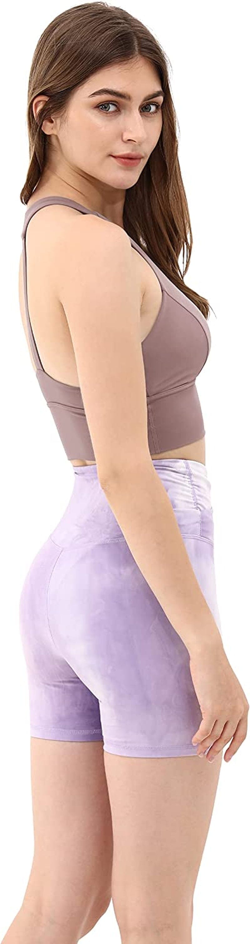 Women'S Y Racer Back Padded Sports Bra Fitness Workout Longline Yoga Bra Top, Lavender, X-Large