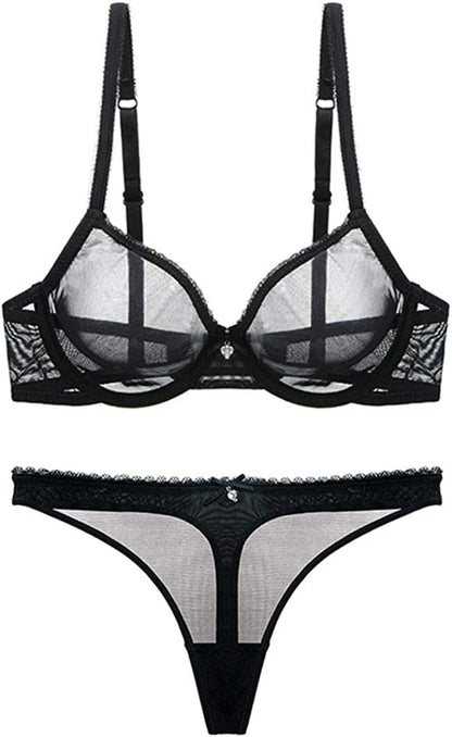 Women See-Through Lace Push up Transparent Everyday Bra