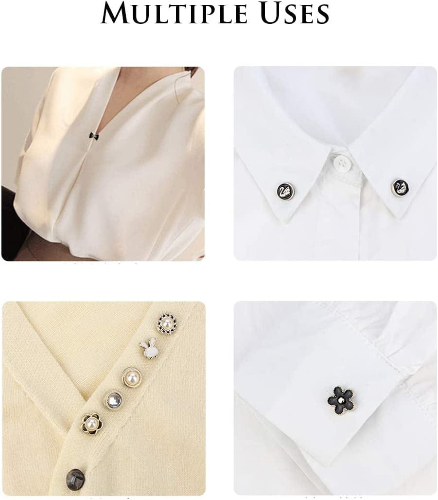 Women Shirt Brooch Pins 20Pcs Mini Cover up Enamel Safety Lapel Pins Buttons Sweater Shawl Clips for Coat Dress Clothes Decoration