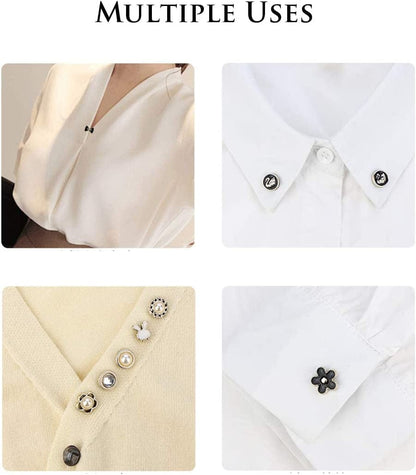 Women Shirt Brooch Pins 20Pcs Mini Cover up Enamel Safety Lapel Pins Buttons Sweater Shawl Clips for Coat Dress Clothes Decoration