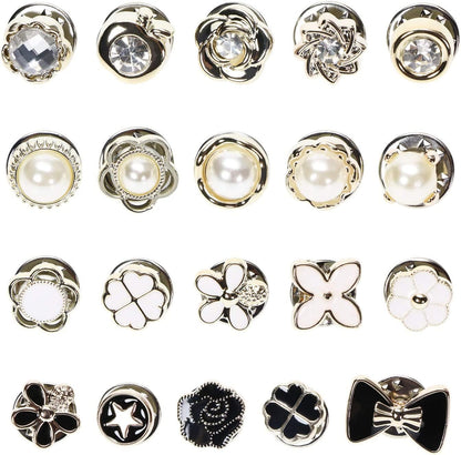 Women Shirt Brooch Pins 20Pcs Mini Cover up Enamel Safety Lapel Pins Buttons Sweater Shawl Clips for Coat Dress Clothes Decoration