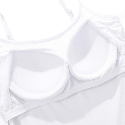 Women Spaghetti Strap Camisole Built in Shelf Bra Sleeveless Tank Top Padded Layering Undershirts Casual