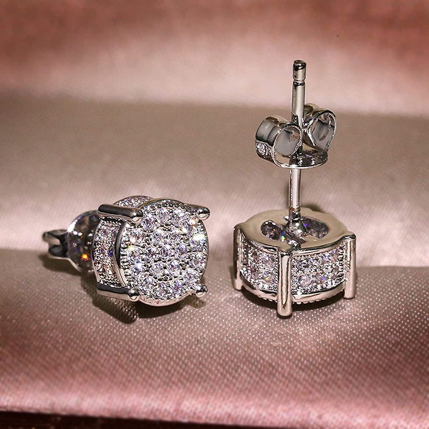 Women Synthetic Diamond Ear Studs Diamond Earrings,Women Girls Jewelry Wedding Dating Festival Gift Zircon Ear Studs Wedding Gift for Party