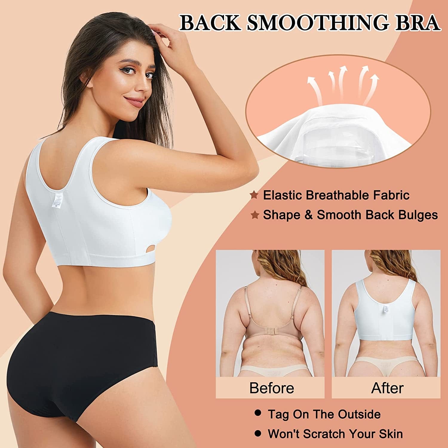 Women Wireless Bra Front Adjustable Straps Post Surgical Compression Breast Surgery Mastectomy Bra Seamless Sleep Bra
