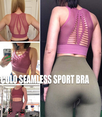 Women Yoga Tank Top Workout Tops Seamless Sport Bra Racerback Built in Bra Removable Pad