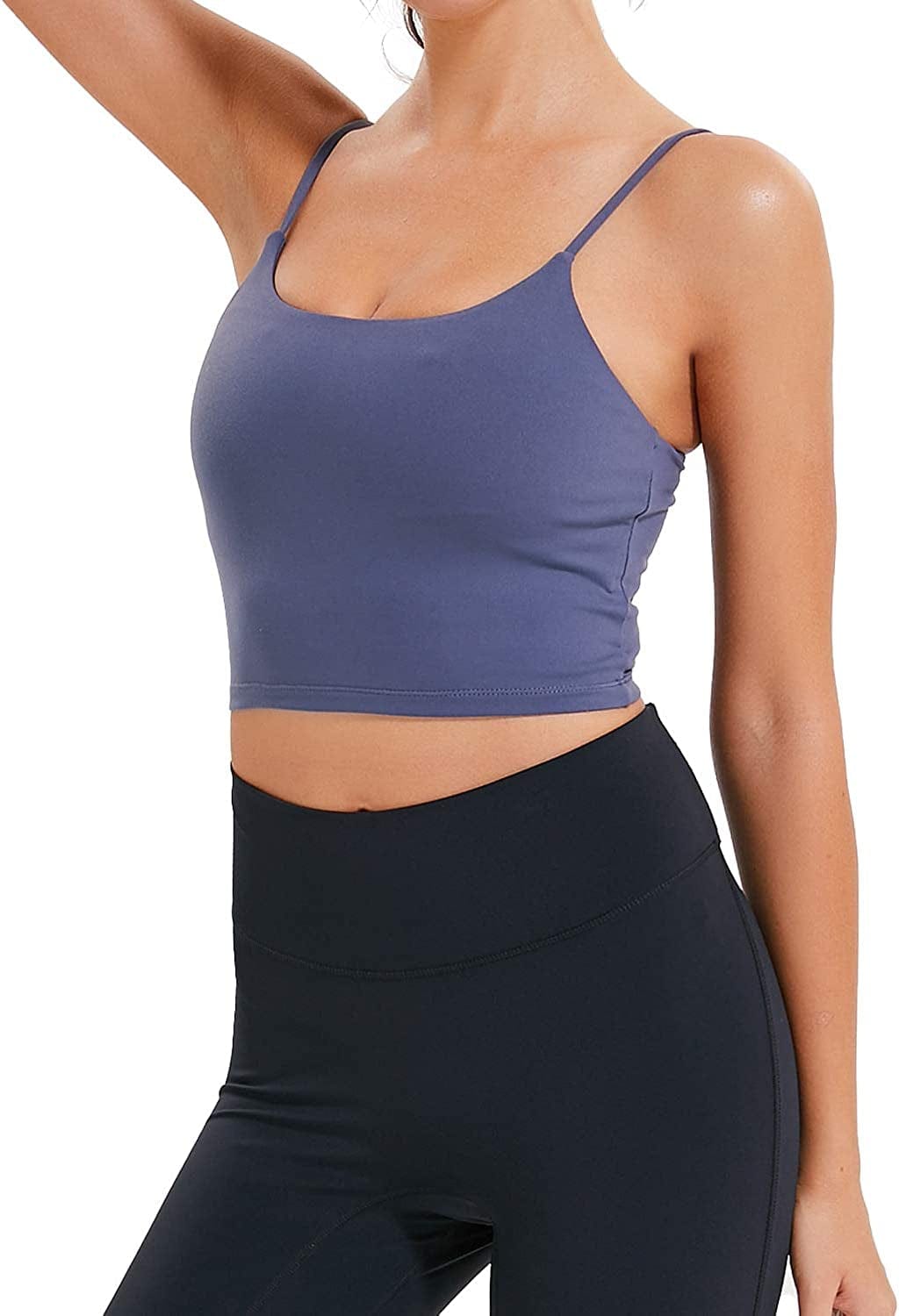 Women Yoga Tank Tops Padded Sports Bra Workout Fitness Running Crop Top