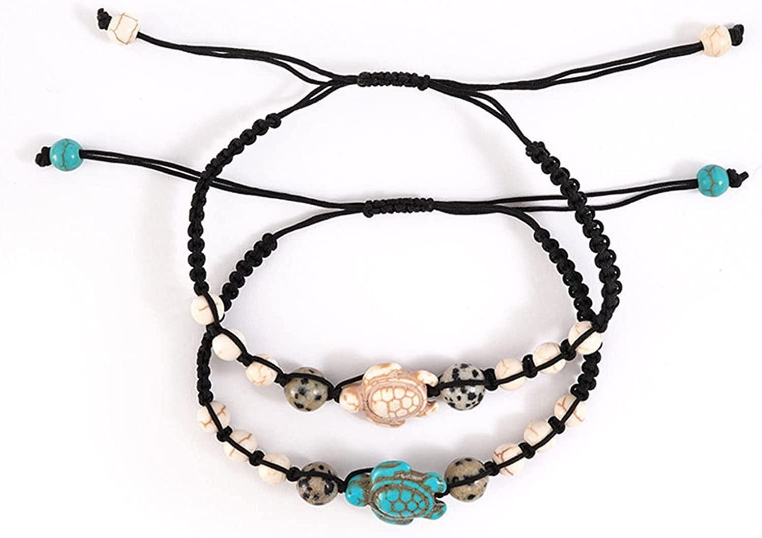 Womens Adjustable Woven Vintage Bracelet with Card, Bohemian Turquoise Turtle Bead Bracelet (A, One Size) Apparel & Accessories > Jewelry > Bracelets Generic   