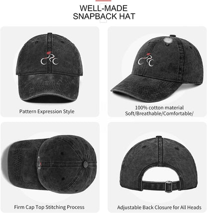 Womens Baseball Caps Baseball Hats for Men Black Baseball Caps for Women Adjustable Denim Black Dad Hats for Mens Caps Plain Cotton Cute Vintage Trucker Pack Ball Caps for Mens Gifts (Cycling) Apparel & Accessories > Clothing Accessories > Hats KLYJI   