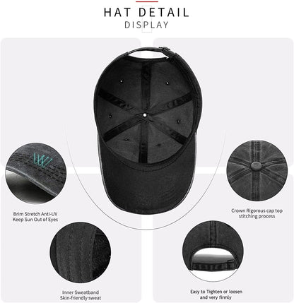 Womens Baseball Caps Baseball Hats for Men Black Baseball Caps for Women Adjustable Denim Black Dad Hats for Mens Caps Plain Cotton Cute Vintage Trucker Pack Ball Caps for Mens Gifts (Cycling) Apparel & Accessories > Clothing Accessories > Hats KLYJI   