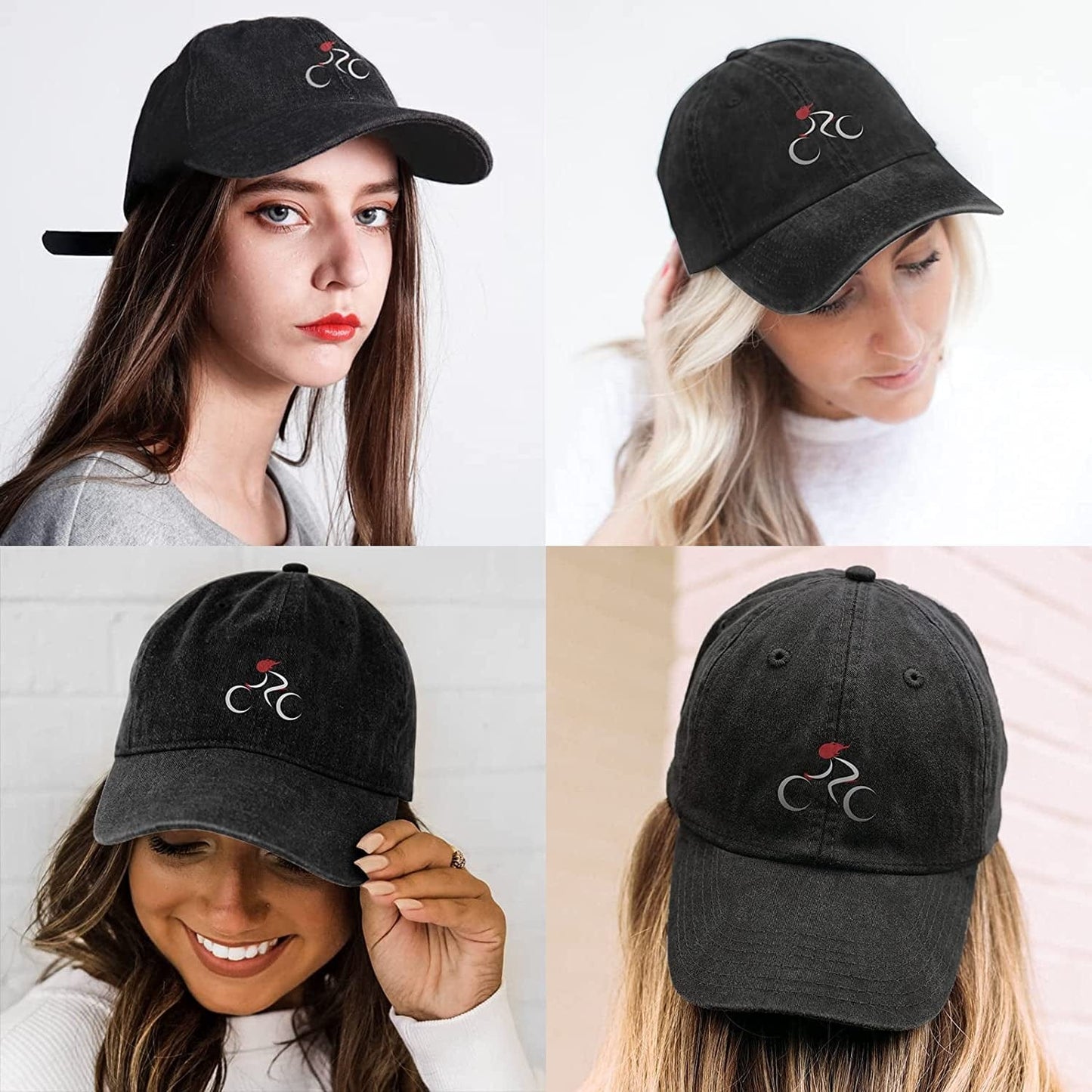 Womens Baseball Caps Baseball Hats for Men Black Baseball Caps for Women Adjustable Denim Black Dad Hats for Mens Caps Plain Cotton Cute Vintage Trucker Pack Ball Caps for Mens Gifts (Cycling) Apparel & Accessories > Clothing Accessories > Hats KLYJI   