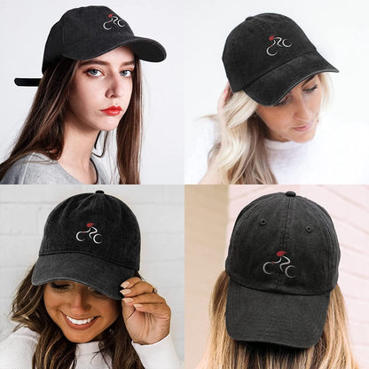 Womens Baseball Caps Baseball Hats for Men Black Baseball Caps for Women Adjustable Denim Black Dad Hats for Mens Caps Plain Cotton Cute Vintage Trucker Pack Ball Caps for Mens Gifts (Cycling) Apparel & Accessories > Clothing Accessories > Hats KLYJI   