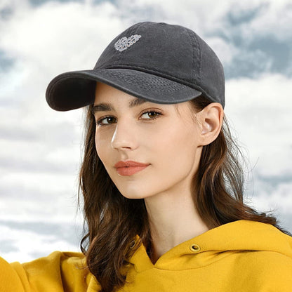 Womens Baseball Caps Black Baseball Cap Women Hats Ball Cap Cute Cotton Distressed Dad Vintage Adjustable Denim Plain Black Unstructured Small Low Profile Ladies Fits Well Fashion（Love） Apparel & Accessories > Clothing Accessories > Hats KLYJI   