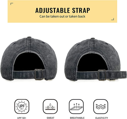 Womens Baseball Caps Black Baseball Cap Women Hats Ball Cap Cute Cotton Distressed Dad Vintage Adjustable Denim Plain Black Unstructured Small Low Profile Ladies Fits Well Fashion（Love） Apparel & Accessories > Clothing Accessories > Hats KLYJI   