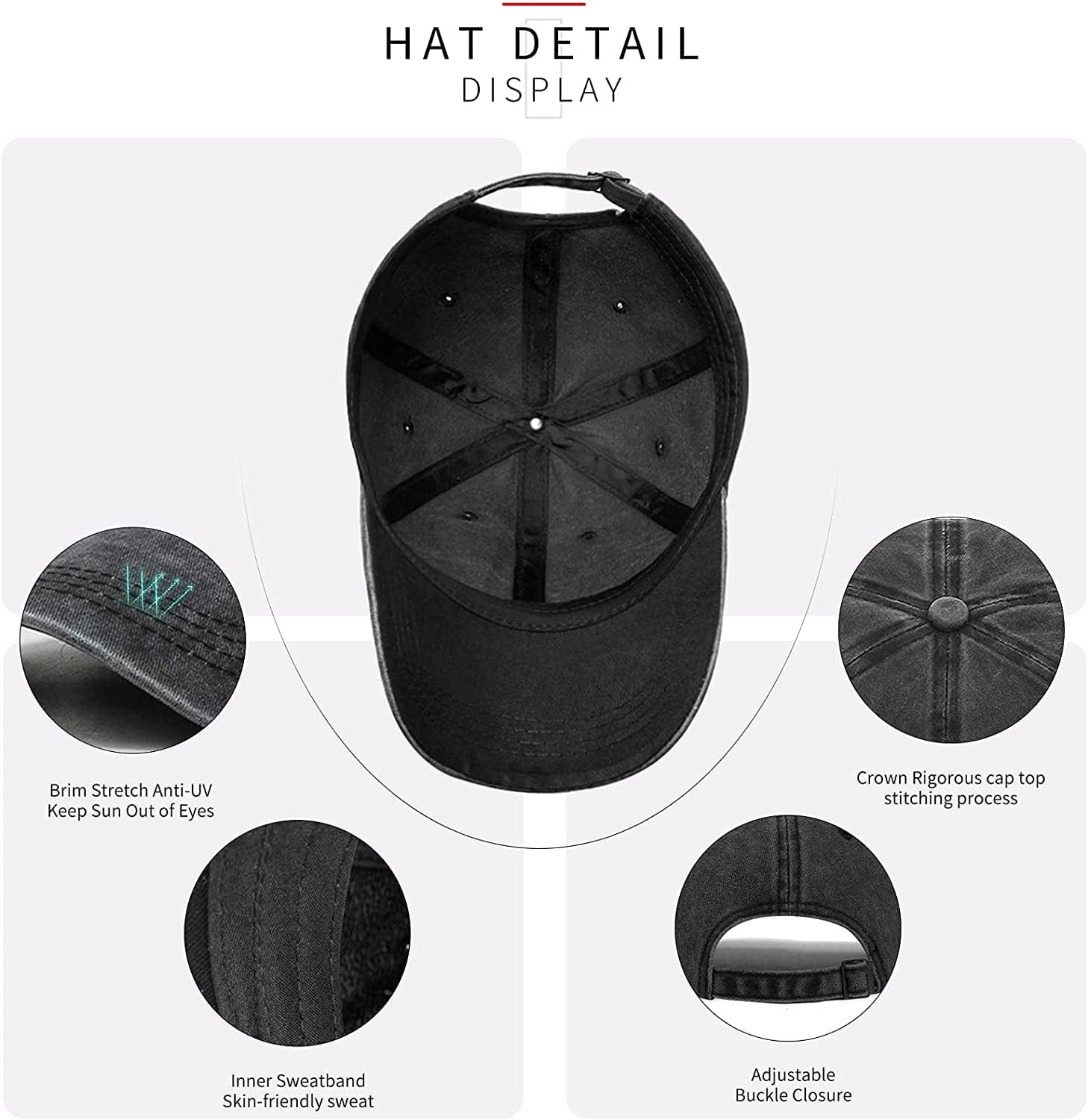 Womens Baseball Caps Hats for Women Ball Cap Cute Distressed Dad Vintage Trucker Adjustable Denim Plain Bulk Black Unstructured Apparel & Accessories > Clothing Accessories > Hats KLYJI   