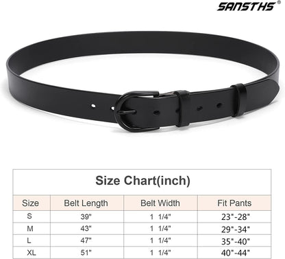 Womens Black Buckle Belt SANSTHS Casual Leather Jeans Belts with Black Metal Buckle Apparel & Accessories > Clothing Accessories > Belts SANSTHS   